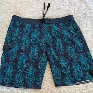 Rip Curl Men's Blue Pineapple Swim Shorts / Board Shorts